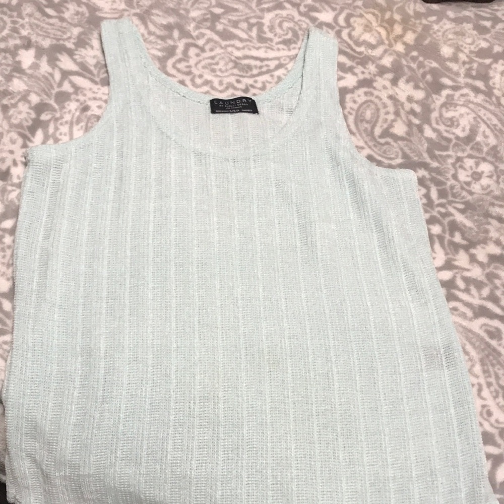 Laundry by Shelli Segwl Light Green Knit Tank Top